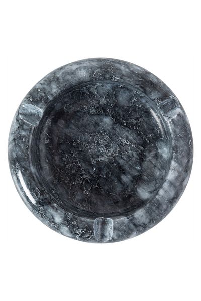 Mudo Home Black Round Marble Ashtray