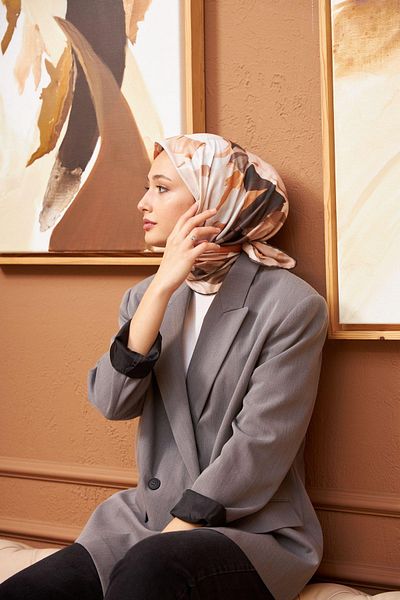 İpekhan Nature Line Rose Soft Scarf Mink Brown 1156-07