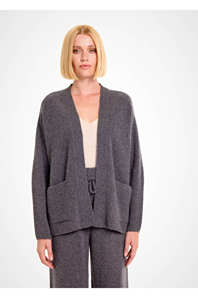 Knitss Koyu Gri Kaşmir Triko Hırka