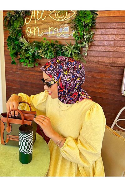 İpekhan Nature Mina Soft Scarf Black Violet 1146-09