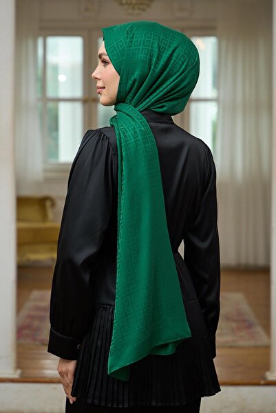 İpekhan Σμαραγδένιο Πράσινο Μεταξένιο Σάλι Ζακάρ - Summer Sparkle Collection 9016-05