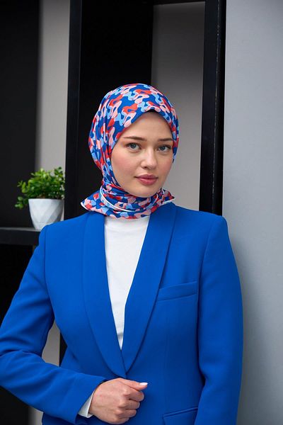 İpekhan Μαλακό κασκόλ Harmony Collection - Blue Coral 1178-14