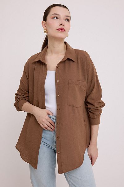 Bigdart Πουκάμισο 20153 μονή τσέπη Oversize - Milky Brown