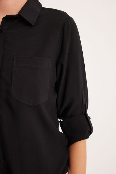 Bigdart Woman's Black Viscose Shirt 20237