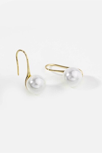 So CHIC... 18 Ayar Sarı Altın Kaplama Gümüş İnci Küpe