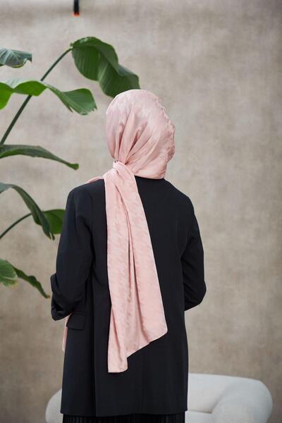 İpekhan Μοτίβο Neo Houndstooth Μεταξένιο Σάλι Ζακάρ Καραμέλα Ροζ 9010-25