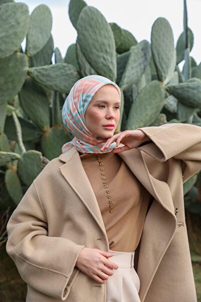 İpekhan LunaLiner Desen М'яка шарф Mint Pembe 1166-08