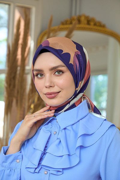 İpekhan Μωβ σολομός μαλακό κασκόλ Summer Sparkle Collection - 1189-10