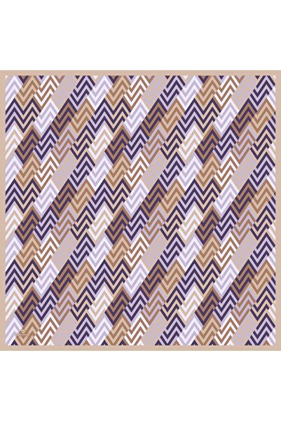 İpekhan LunaLiner Візерунковий м'який шарф, кавовий, норка 1166-09