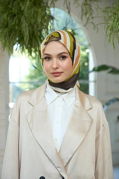İpekhan Μαλακό κασκόλ Brown Green Summer Shine Collection - 1183-03