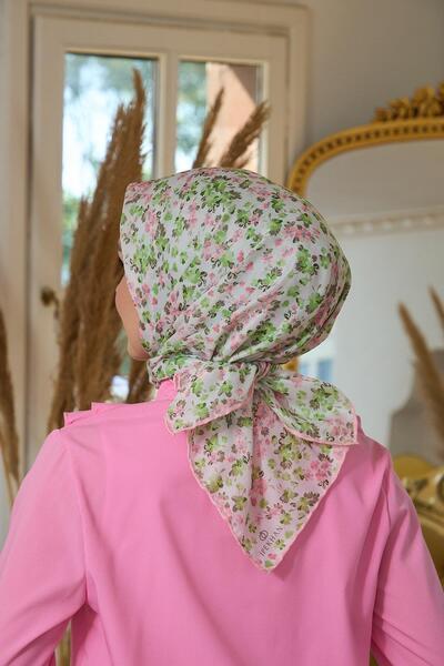 İpekhan Summer Sparkle Collection Soft Scarf Powder Pink Green 1191-05
