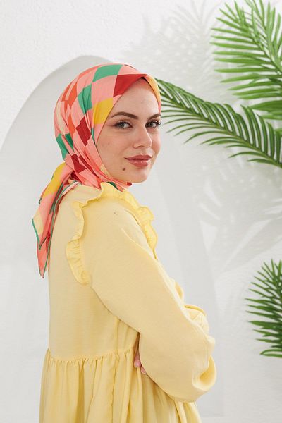 İpekhan Relax Geometric Ala Μαλακό Κασκόλ Moss Green 1139-10