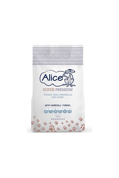 Alice Aktif Karbonlu Super Premium Topaklaşan Kedi Kumu 10 Lt