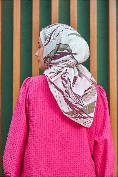 İpekhan Eșarfă din viscoză din bumbac Lotus Cherry