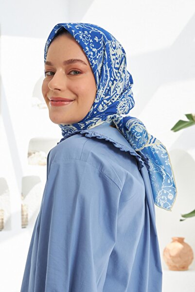 İpekhan Φουλάρι Indigo Cotton Viscose