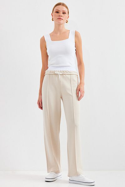 Bigdart 6662 Model Cream Color Striped Trousers