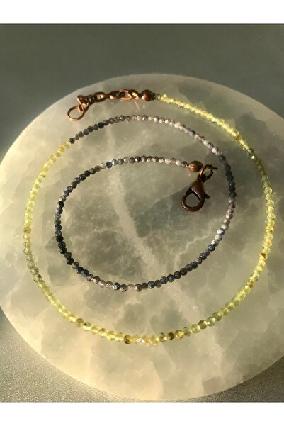 Doğaltaş Mavi Safir-zebercet(PERİDOT)kolye