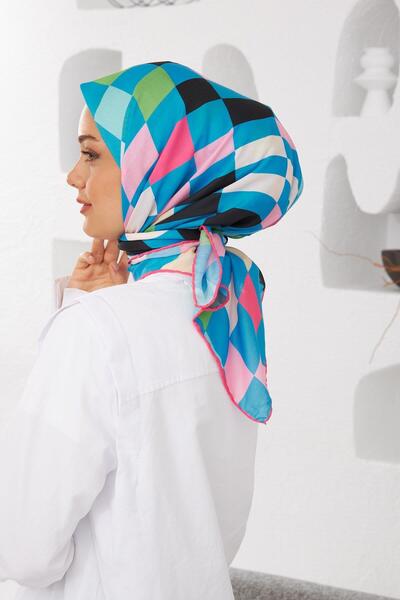 İpekhan Relax Geometric Ala Soft Scarf Pink 1139-04