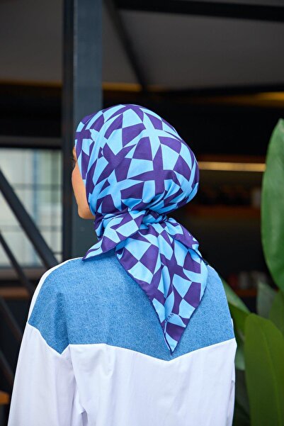 İpekhan Μωβ Τυρκουάζ Μαλακό Κασκόλ - Harmony Collection 1181-11