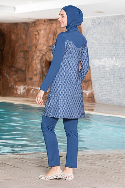Bigdart Γυναικείο ολόσωμο μαγιό Lycra Indigo Hijab 15872