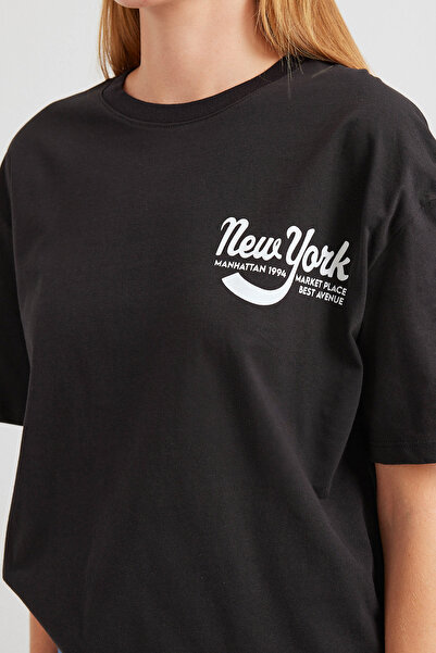 Bigdart 4318 Baskılı Basic Tişört - Siyah