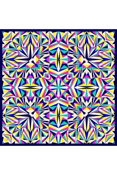 İpekhan М'яка шарф з візерунком у вигляді зелених призматичних фігур - 1163-12