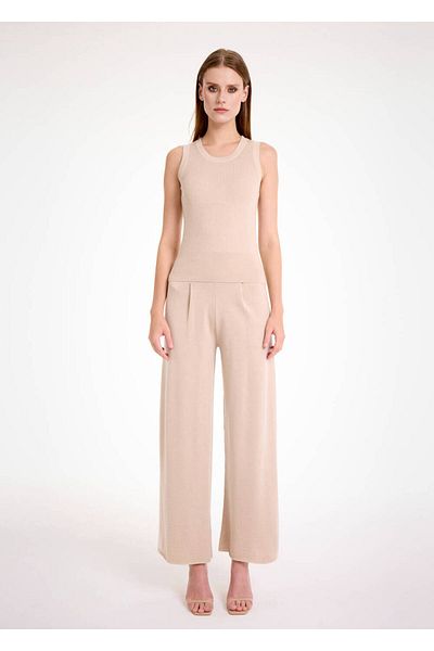 Knitss Μάλλινο Merino Αμάνικο Φυσικό Πλεκτό Μπλουζάκι