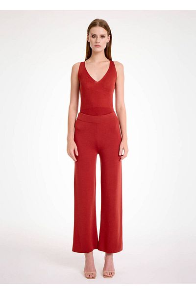 Knitss Merino Wool Blended Tile Knitwear Trousers