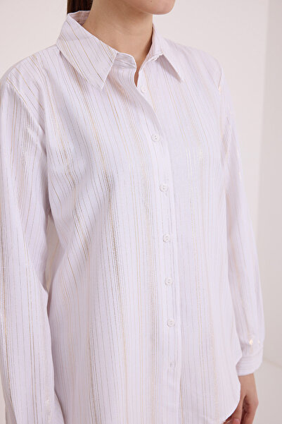 Bigdart Női fehér ezüst Varak mintás ing 20253