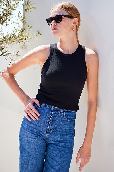Bigdart 917 Model - Crew Neck Μαύρο Κορδόνι Tank Top