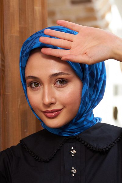 İpekhan Colorday Mono Soft Scarf Blue 1152-12