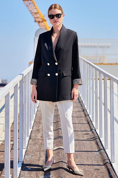 Bigdart 0704 Black Blazer Jacket - Button Detailed