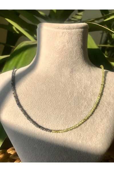 Doğaltaş Blue Sapphire-zebercet(PERIDOT) necklace