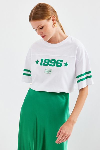 Bigdart Λευκό μπλουζάκι με στάμπα Oversize 4322