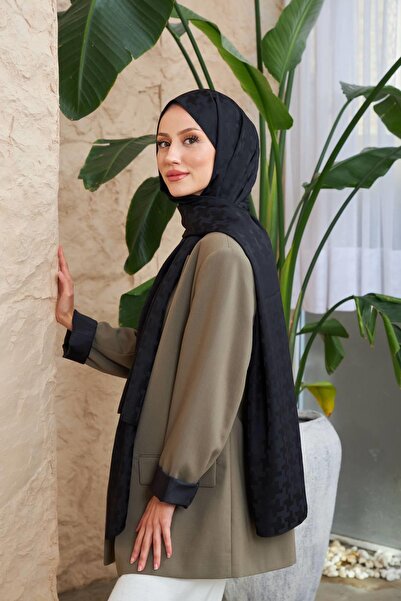 İpekhan Σάλι Μεταξένιο Ζακάρ Σχέδιο Σταυρού Μαύρο 9006-06