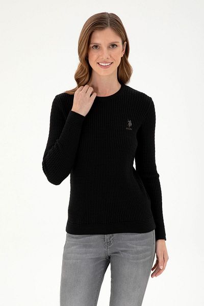 U.S. Polo Assn. Pulover de damă Black Basic - ELIFSU BUTIKHOME EN