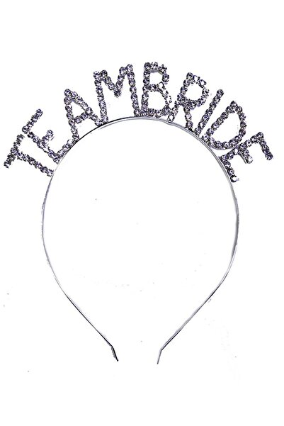 Epilons Silver Color Team Bride Bridal Crown with Crystal Stones Zenvia-Tg4356