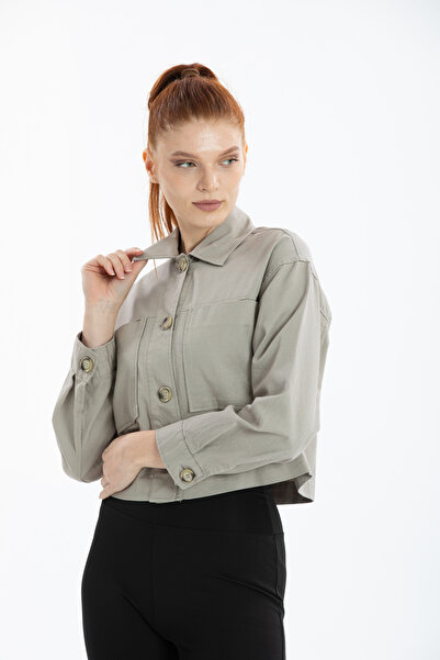 PERA MODA سترة قصيرة - تصميم جيب مزدوج