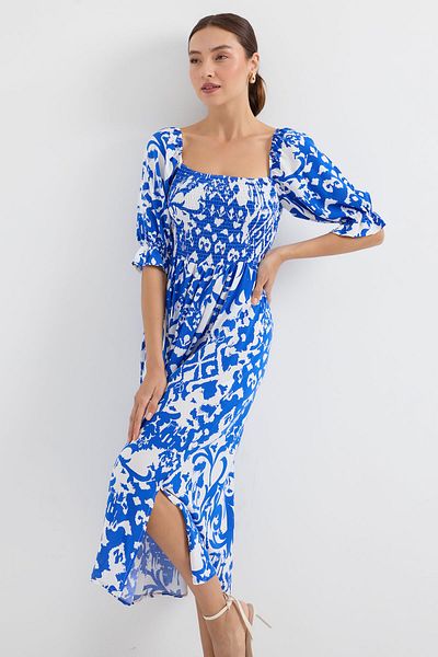 Bigdart Rochie cu fantă cu model Saks 2512