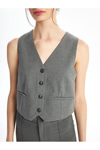 LC Waikiki Xside Women's V-Neck Plain Classic Vest