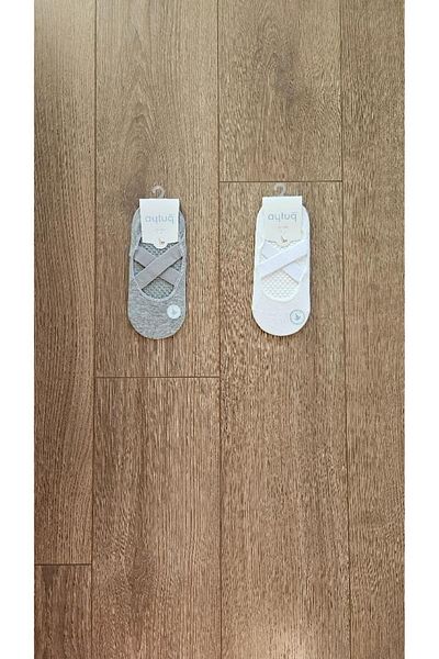 Aytuğ Дамски чорапи Saac Plates 2 чифта, 4 сезона, с пениран памук и колан, сиво-бели, Suba - 39331