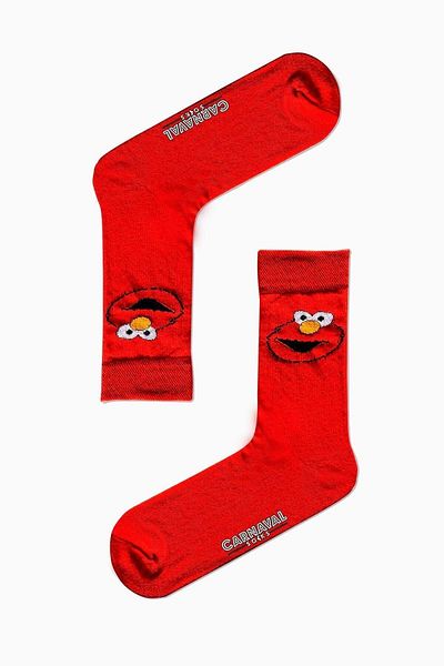 CARNAVAL SOCKS Πολύχρωμες κόκκινες κάλτσες με σχέδια Monster Cookie