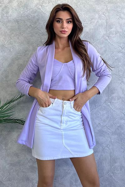 GÜLSELİ Lilac Jacket Bustier Double Set