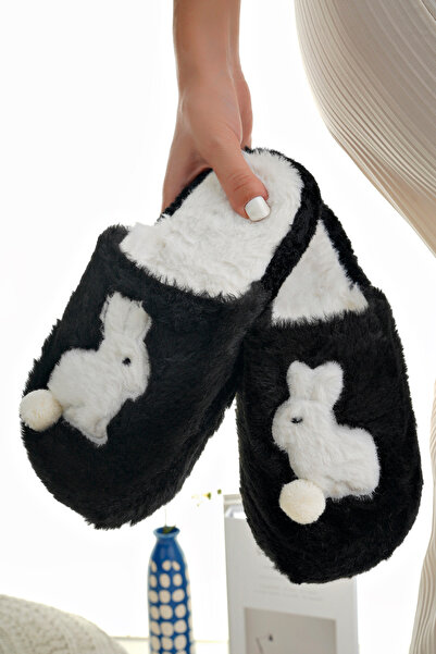 StWenn Λούτρινες γυναικείες παντόφλες σπιτιού - Αδιάβροχη χοντρή σόλα με λεπτομέρεια προίκας και δέματος