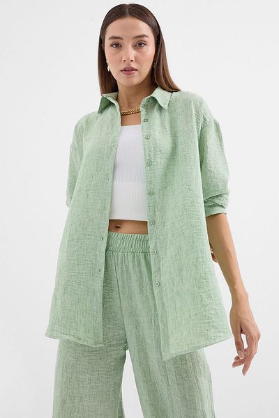 Bigdart 6671 model - Çağla Double Oversize Linen Set