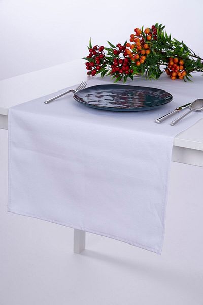 ALTINPAMUK Λινό Runner Αδιάβροχο Ύφασμα Λευκό 40x140
