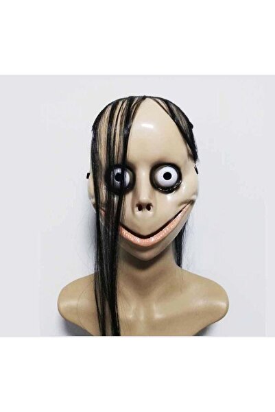 Leyaton LWLHMRS-IEG ieg ™   قناع مومو ذو شعر طويل مخيف ومرعب مقاس 24x16 سم
