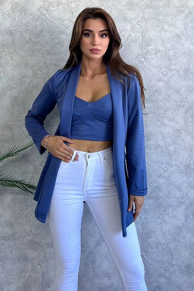 GÜLSELİ Indigo Jacket Bustier Double Set