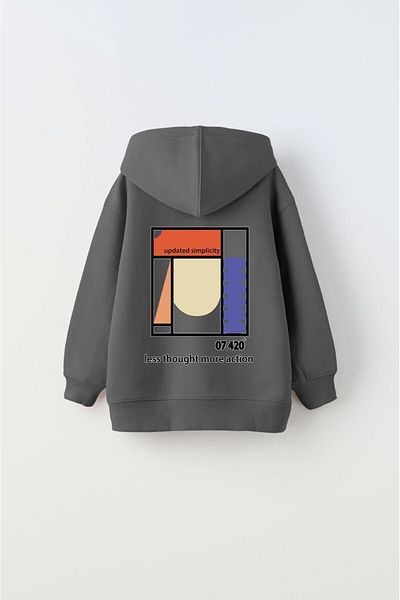 The Champ Clothing Unisex Kids Hoodie - Hooded, Fleece Printed, Smoked Simplicity