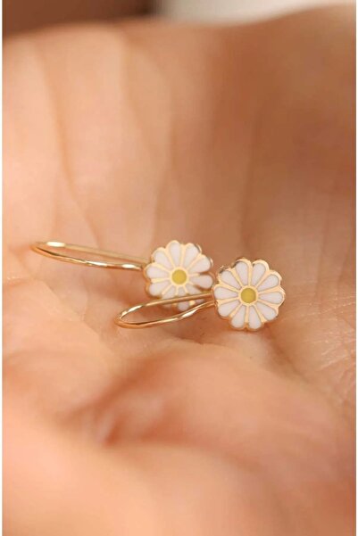 Çgk Çiğdem Gürel Kuyumculuk 14 Ayar Papatya Çocuk Küpesi